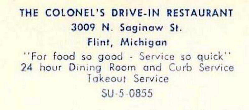 The Colonels Drive-In Restaurant - Old Postcard (newer photo)